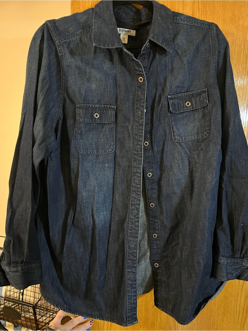 Old Navy Men's Dark Denim Button-Down Shirt